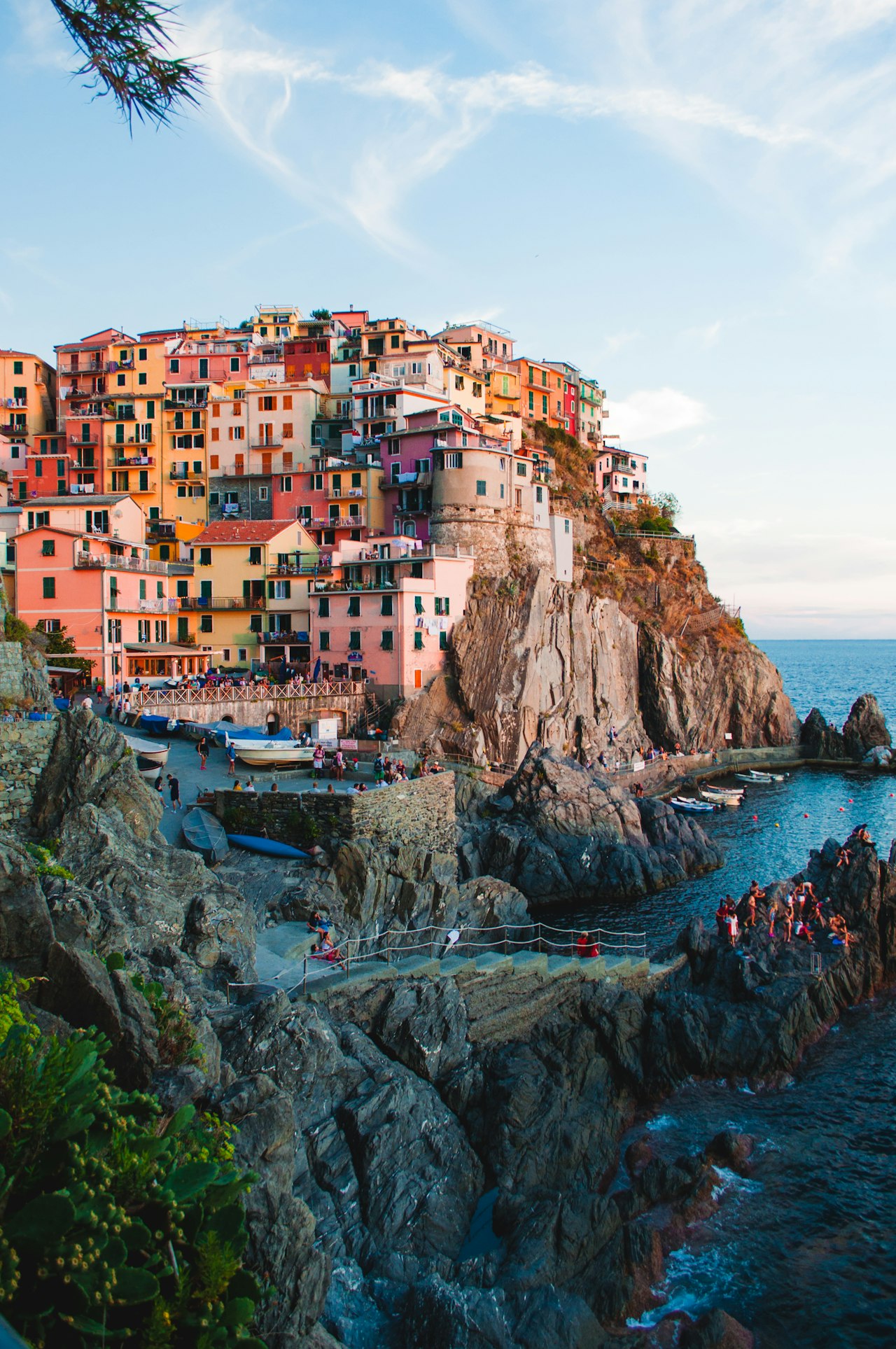 Colourful clifftop houses above the sea in Cinque Terre, Italy